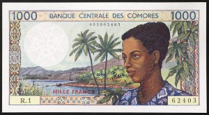 Komory, Federálna islamská republika, 1 000 frankov b.d. (1986)