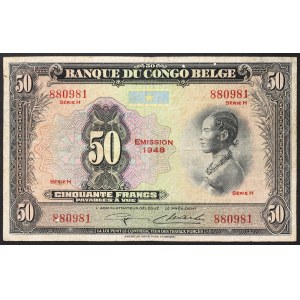 Congo, Belgian Congo, Leopold III (1934-1950), 50 Francs 1948