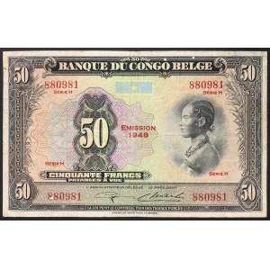 Congo, Congo Belga, Leopoldo III (1934-1950), 50 franchi 1948