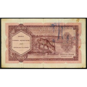 Congo, Democratic Republic (1960-date), 1.000 Francs 15/02/1962