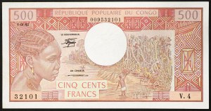 Congo, République démocratique (1960-date), 500 Francs 01/01/1982