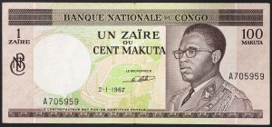 Kongo, Demokratische Republik (ab 1960), 1 Zaire 02/01/1967