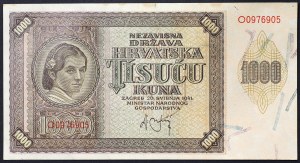 Croatie, État indépendant de Croatie (1941-1945), 1.000 Kuna 26/05/1941