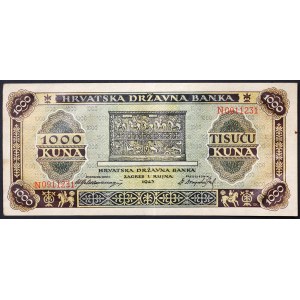 Croatie, État indépendant de Croatie (1941-1945), 1.000 Kuna 01/09/1943