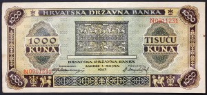 Croatie, État indépendant de Croatie (1941-1945), 1.000 Kuna 01/09/1943