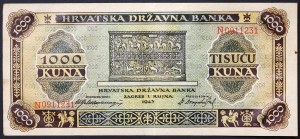 Kroatien, Unabhängiger Staat Kroatien (1941-1945), 1.000 Kuna 01/09/1943