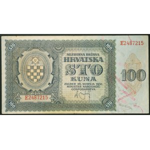Chorvátsko, Nezávislý štát Chorvátsko (1941-1945), 100 kun 26/05/1941