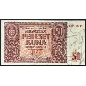 Croatie, État indépendant de Croatie (1941-1945), 50 Kuna 26/05/1941