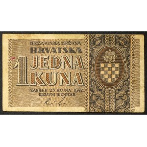 Croazia, Stato indipendente di Croazia (1941-1945), 1 Kuna 1942