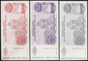 Croazia, Repubblica (1991-data), Lotto 3 pezzi.