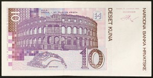 Croatie, République (depuis 1991), 10 Kuna 31/10/1993