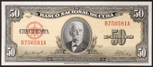 Cuba, République (1868-date), 50 Pesos 1958