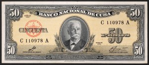 Kuba, republika, 50 pesos, CE GHEVARA'S SIGNATURE 1960