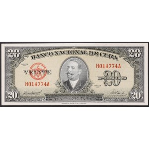 Cuba, Repubblica, 20 Pesos, CE FIRMA DI GHEVARA 1958