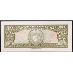 Cuba, Republic, 20 Pesos, CE GHEVARA'S SIGNATURE 1958