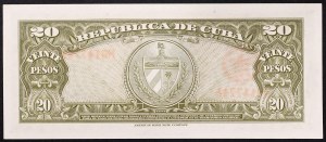 Kuba, republika, 20 pesos, CE GHEVARA'S SIGNATURE 1958