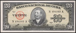Cuba, République (1868-date), 20 Pesos 1960