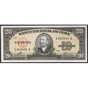 Cuba, République, 20 Pesos, CE SIGNATURE DE GHEVARA 1960