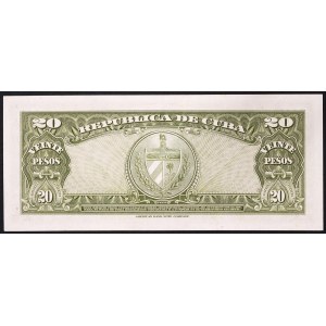 Cuba, République, 20 Pesos, CE SIGNATURE DE GHEVARA 1960