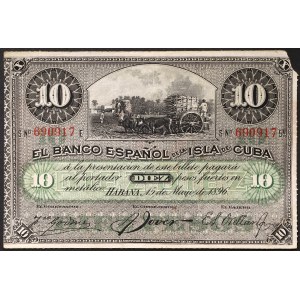 Kuba, Republik (ab 1868), 10 Pesos 15/5/1896