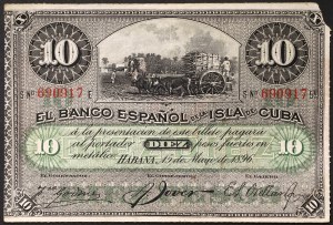 Cuba, Repubblica (1868-data), 10 Pesos 15/5/1896