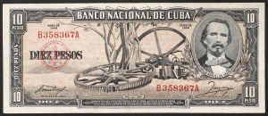 Cuba, République (1868-date), 10 Pesos 1956