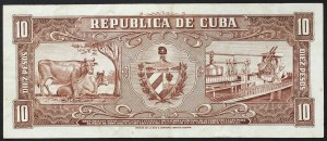 Cuba, République (1868-date), 10 Pesos 1956