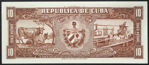 Cuba, République (1868-date), 10 Pesos 1960