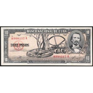 Cuba, République, 10 Pesos, CE SIGNATURE DE GHEVARA 1960