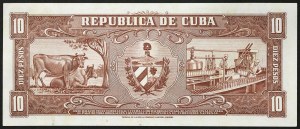 Kuba, republika, 10 pesos, CE GHEVARA'S SIGNATURE 1960