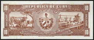 Cuba, République, 10 Pesos, CE SIGNATURE DE GHEVARA 1960