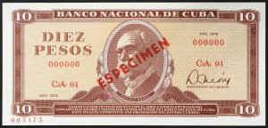 Cuba, République (1868-date), 10 Pesos 1978