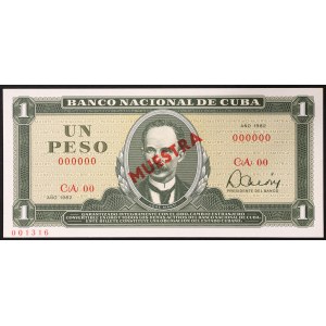 Cuba, République (1868-date), 1 Peso 1982