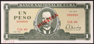 Cuba, République (1868-date), 1 Peso 1982