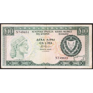 Cypr, Republika (1963-data), 10 funtów 01/09/1983