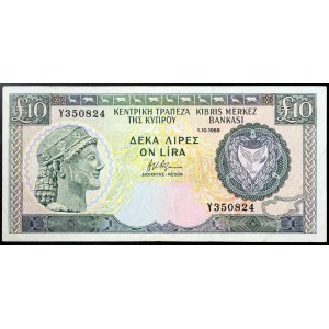 Chypre, République (1963-date), 10 livres 01/10/1988