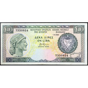 Cyprus, Republic (1963-date), 10 Pounds 01/10/1988