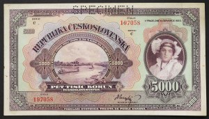 Československo, prvá republika (1918-1939), 5.000 korún 06/07/1920