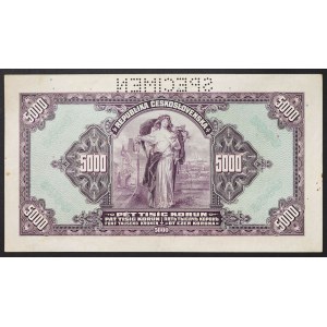 Czechoslovakia, First Republic (1918-1939), 5.000 Korun 06/07/1920