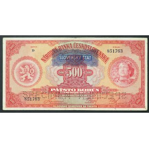 Czechoslovakia, First Republic (1918-1939), 500 Korun 02/05/1929