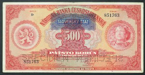 Československo, První republika (1918-1939), 500 Korun 02/05/1929