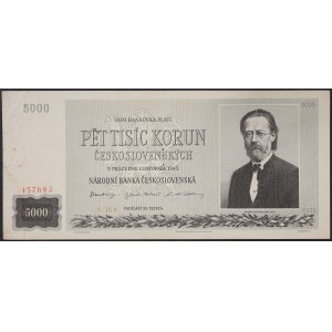 Tschechoslowakei, Zeitraum (1945-1960), 5.000 Kronen 01/11/1945