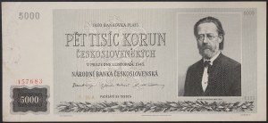 Tschechoslowakei, Zeitraum (1945-1960), 5.000 Kronen 01/11/1945