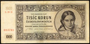 Tschechoslowakei, Zeitraum (1945-1960), 1.000 Kronen 16/05/1945