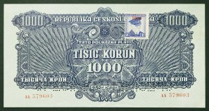 Tschechoslowakei, Zeitraum (1945-1960), 1.000 Kronen 1945