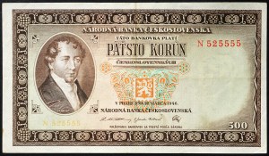 Czechoslovakia, Period (1945-1960), 500 Korun 12/03/1946