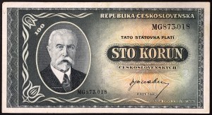 Czechoslovakia, Period (1945-1960), 100 Korun n.d. (1945)