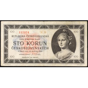 Czechosłowacja, okres (1945-1960), 100 Korun 16/05/1945