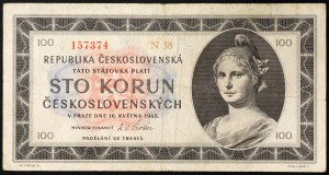 Czechoslovakia, Period (1945-1960), 100 Korun 16/05/1945