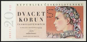 Tschechoslowakei, Zeitraum (1945-1960), 20 Korun 01/05/1949